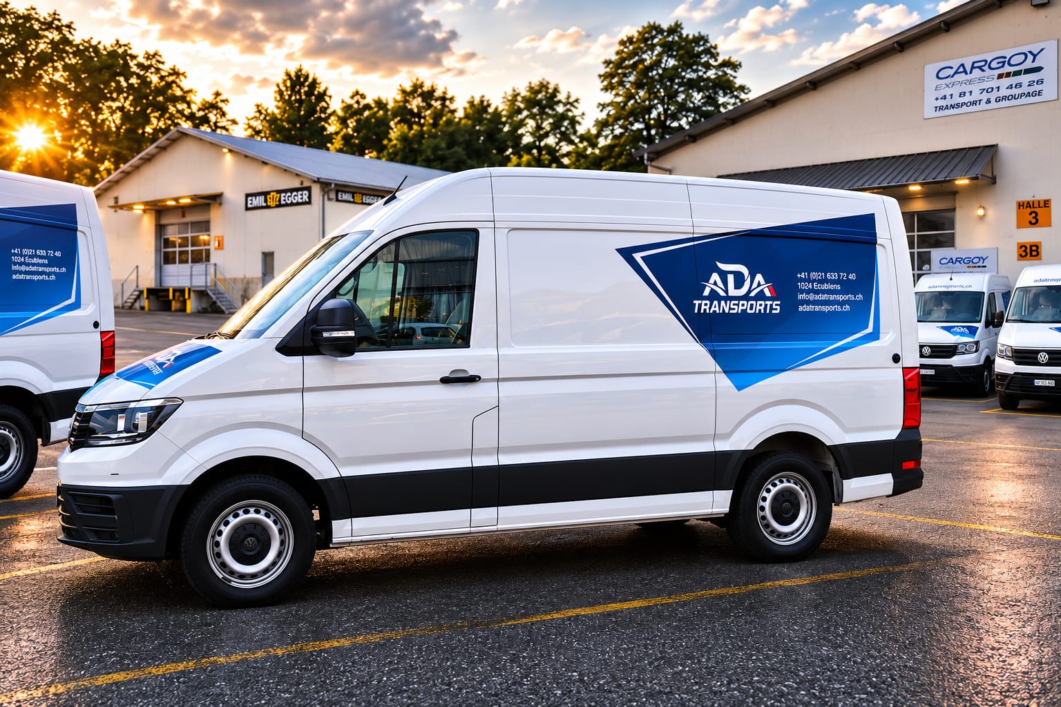 VW Crafter Ada Location au coucher du soleil